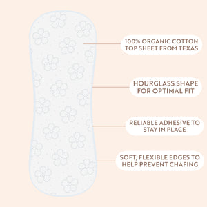 Organic Cotton Panty Liners - Regular 6 Inch / 50 Count