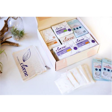 Load image into Gallery viewer, First Period Kit, 3 Packs of Pads + 2 Packs of Panty Liners + Acne Patch and Eco Pouch