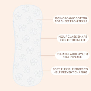 Organic Cotton Panty Liners - Regular 7.7 Inch / 40 Count (7.7 inch, Super Long, 40P)